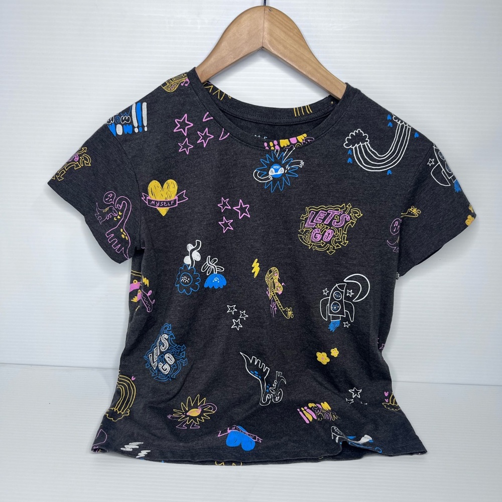Cat & Jack Short Sleeve Tee with Fun, colorful, Doodle Graphics